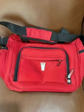 Delsey Red and Black Men's Messenger Bag